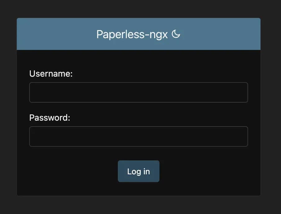 django admin panel login in paperless