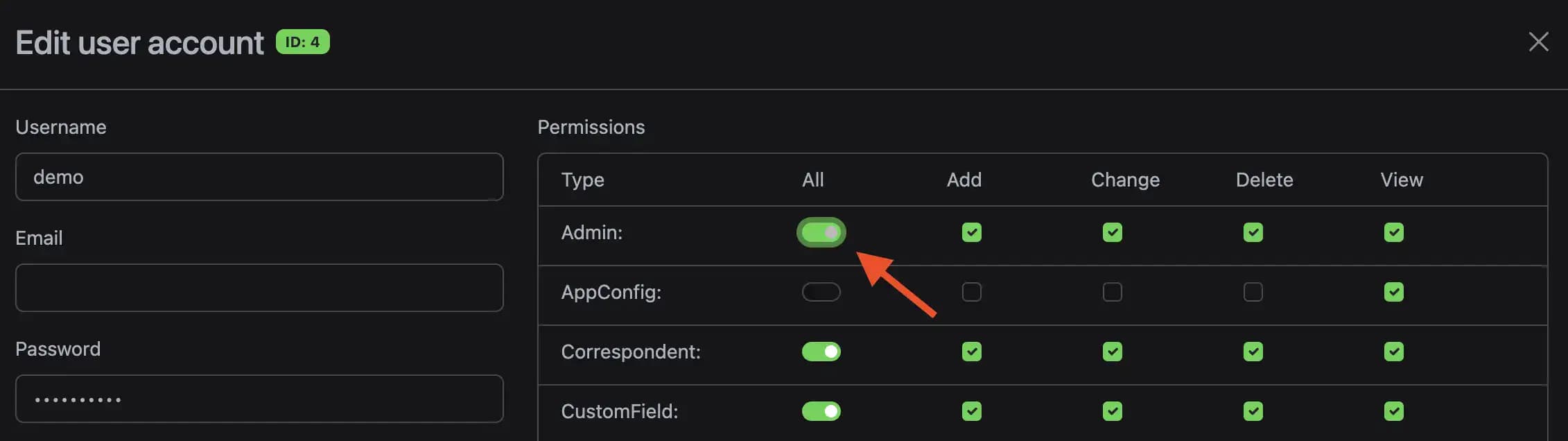 All permissions toggle in paperless-ngx