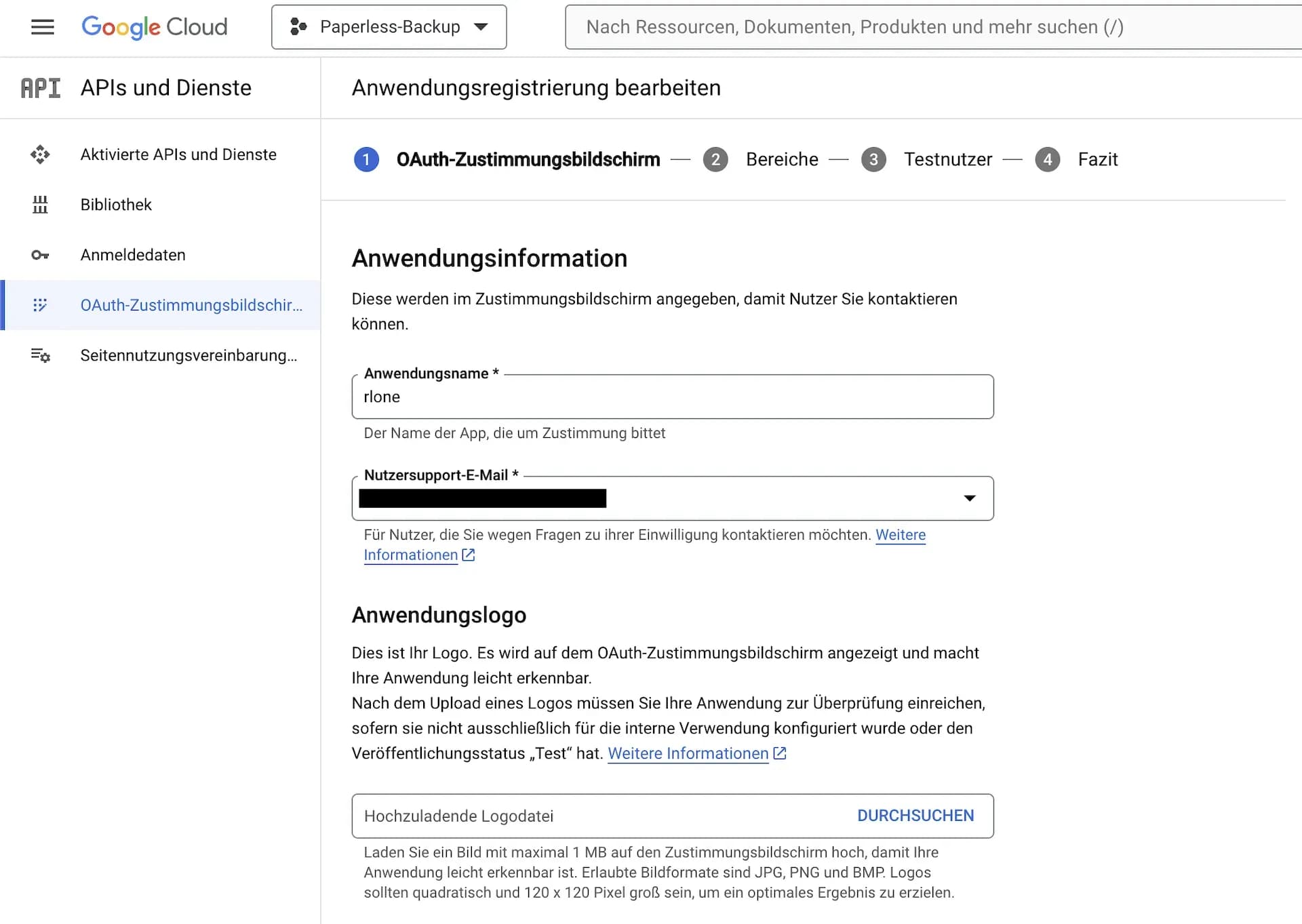 Anwendungsinformationen hinzufügen