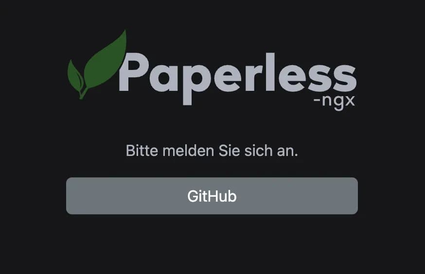 Melde dich in Paperless mit GitHub an