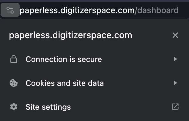 Screenshot: Paperless Subdomain ist gesichert mit SSL Zertifikat