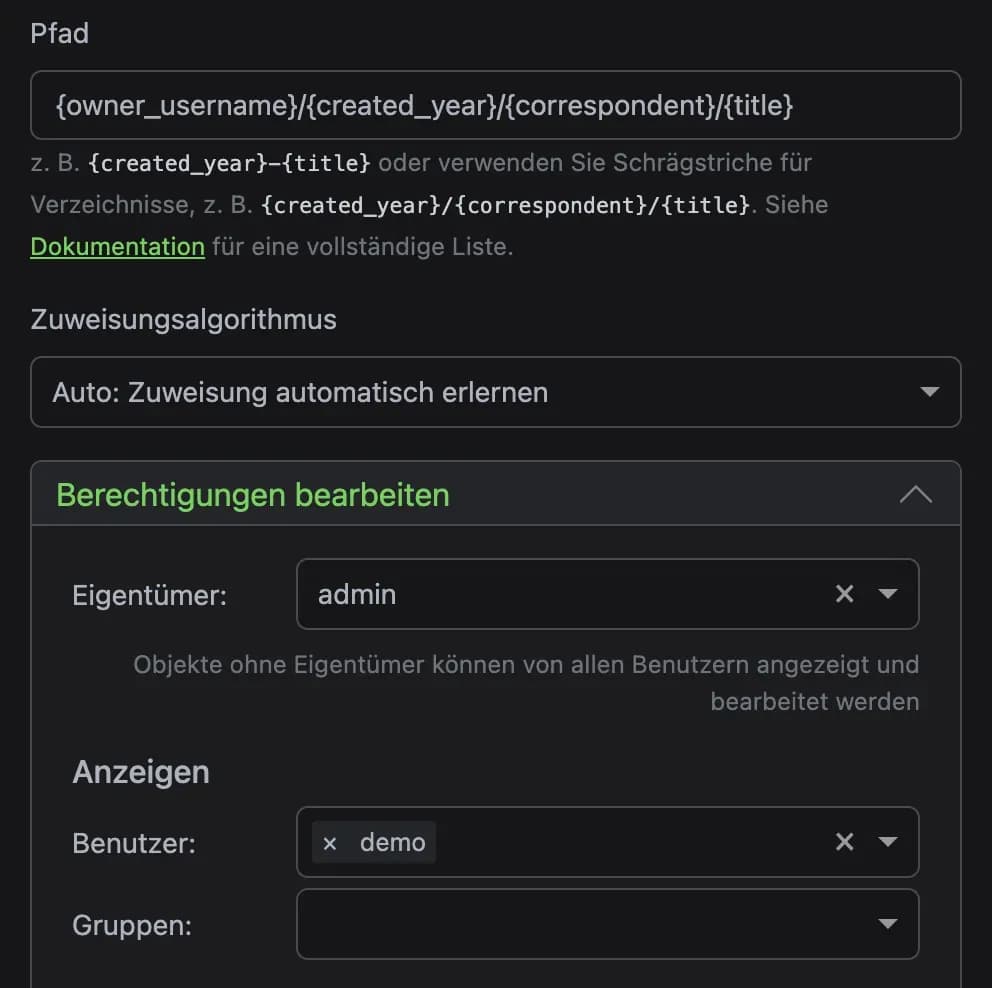 Speicherpfad in Paperless-ngx anlegen